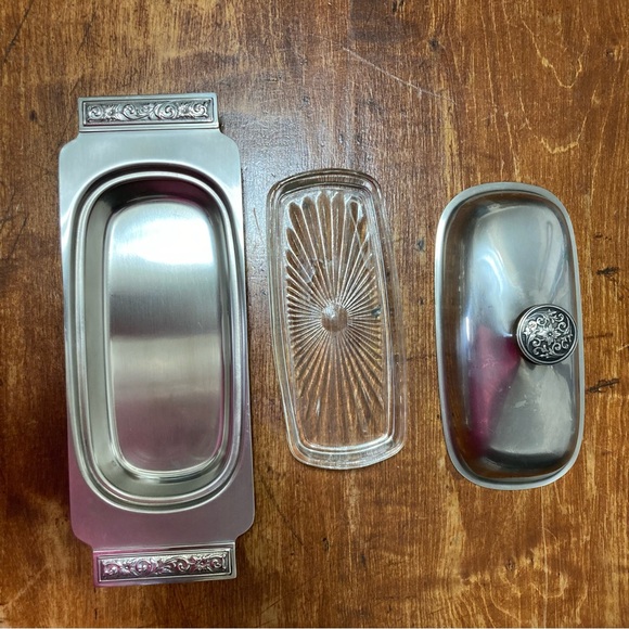 International Decorator Stainless 18-8 Lidded Butter Dish MCM Japan Mid Century - Picture 4 of 12